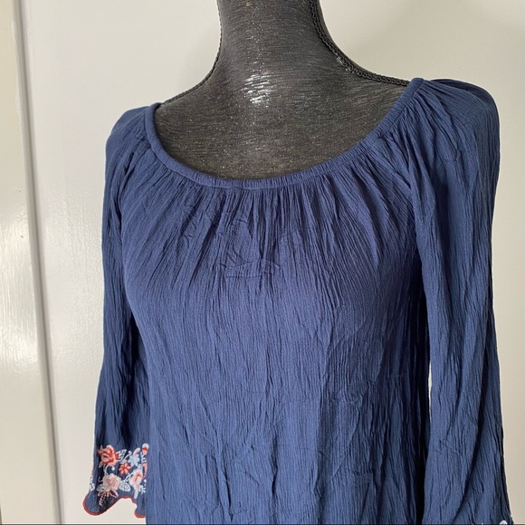 beachlunchlounge Navy Blue Embroidered Coverup Dress - Picture 2 of 13